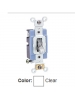Leviton 1201-PLC - 15 Amp - 120 Volt - Toggle Pilot Light - Illuminated ON - Req. Neutral Single-Pole AC Quiet Switch - Clear